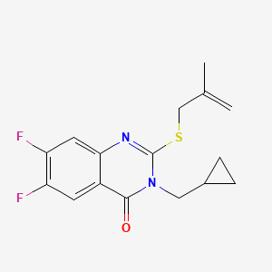 3-(Cyclopropylmethyl)-6,7-difluoro-2-(2-methylprop-2-enylsulfanyl)quinazolin-4-one