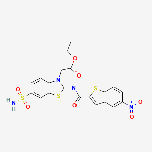 (Z)-ethyl 2-(2-((5-nitrobenzo[b]thiophene-2-carbonyl)imino)-6-sulfamoylbenzo[d]thiazol-3(2H)-yl)acetate