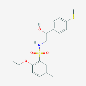 molecular formula C18H23NO4S2 B2944869 2-ethoxy-N-(2-hydroxy-2-(4-(methylthio)phenyl)ethyl)-5-methylbenzenesulfonamide CAS No. 1448035-43-5