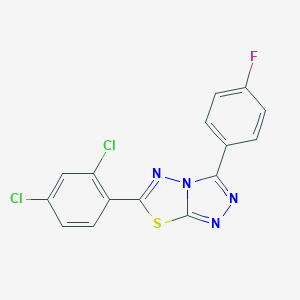 molecular formula C15H7Cl2FN4S B294487 6-(2,4-Dichlorophenyl)-3-(4-fluorophenyl)[1,2,4]triazolo[3,4-b][1,3,4]thiadiazole 