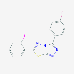 molecular formula C15H8FIN4S B294488 3-(4-Fluorophenyl)-6-(2-iodophenyl)[1,2,4]triazolo[3,4-b][1,3,4]thiadiazole 