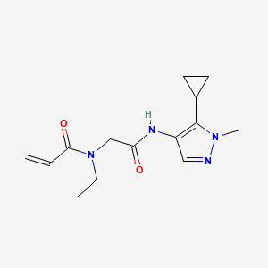 molecular formula C14H20N4O2 B2944884 N-[2-[(5-Cyclopropyl-1-methylpyrazol-4-yl)amino]-2-oxoethyl]-N-ethylprop-2-enamide CAS No. 2361682-97-3