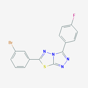 molecular formula C15H8BrFN4S B294489 6-(3-Bromophenyl)-3-(4-fluorophenyl)[1,2,4]triazolo[3,4-b][1,3,4]thiadiazole 