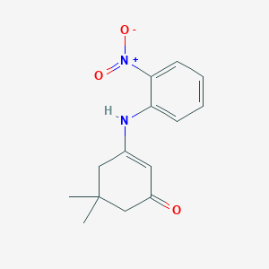 molecular formula C14H16N2O3 B2944899 5,5-Dimethyl-3-(2-nitroanilino)-2-cyclohexen-1-one CAS No. 61997-83-9