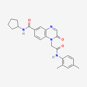 molecular formula C24H26N4O3 B2944912 N-环戊基-1-(2-((2,4-二甲苯基)氨基)-2-氧代乙基)-2-氧代-1,2-二氢喹喔啉-6-甲酰胺 CAS No. 1251677-48-1