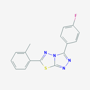 molecular formula C16H11FN4S B294492 3-(4-Fluorophenyl)-6-(2-methylphenyl)[1,2,4]triazolo[3,4-b][1,3,4]thiadiazole 