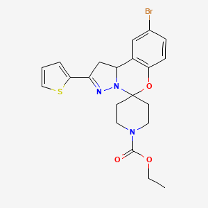 Ethyl 9-bromo-2-(thiophen-2-yl)-1,10b-dihydrospiro[benzo[e]pyrazolo[1,5-c][1,3]oxazine-5,4'-piperidine]-1'-carboxylate