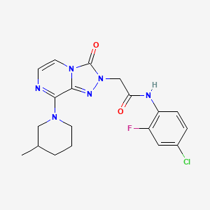 molecular formula C19H20ClFN6O2 B2944926 N-(4-chloro-2-fluorophenyl)-2-[8-(3-methylpiperidin-1-yl)-3-oxo[1,2,4]triazolo[4,3-a]pyrazin-2(3H)-yl]acetamide CAS No. 1251686-37-9