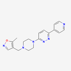 molecular formula C18H20N6O B2944933 5-Methyl-4-[[4-(6-pyridin-4-ylpyridazin-3-yl)piperazin-1-yl]methyl]-1,2-oxazole CAS No. 2380174-82-1