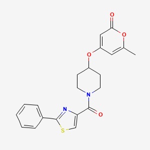 6-methyl-4-((1-(2-phenylthiazole-4-carbonyl)piperidin-4-yl)oxy)-2H-pyran-2-one