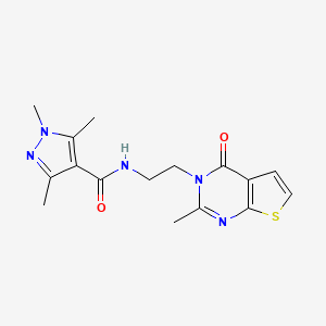 1,3,5-trimethyl-N-(2-(2-methyl-4-oxothieno[2,3-d]pyrimidin-3(4H)-yl)ethyl)-1H-pyrazole-4-carboxamide
