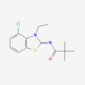 (E)-N-(4-chloro-3-ethylbenzo[d]thiazol-2(3H)-ylidene)pivalamide