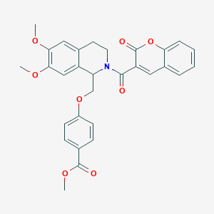 molecular formula C30H27NO8 B2944945 methyl 4-((6,7-dimethoxy-2-(2-oxo-2H-chromene-3-carbonyl)-1,2,3,4-tetrahydroisoquinolin-1-yl)methoxy)benzoate CAS No. 449766-25-0