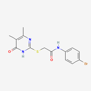 molecular formula C14H14BrN3O2S B2944947 N-(4-溴苯基)-2-((4,5-二甲基-6-氧代-1,6-二氢嘧啶-2-基)硫代)乙酰胺 CAS No. 899948-81-3