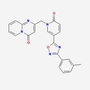 molecular formula C23H17N5O3 B2944953 2-((2-oxo-5-(3-(m-tolyl)-1,2,4-oxadiazol-5-yl)pyridin-1(2H)-yl)methyl)-4H-pyrido[1,2-a]pyrimidin-4-one CAS No. 1251695-11-0