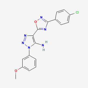 molecular formula C17H13ClN6O2 B2944957 5-[3-(4-Chlorophenyl)-1,2,4-oxadiazol-5-yl]-3-(3-methoxyphenyl)triazol-4-amine CAS No. 892778-26-6