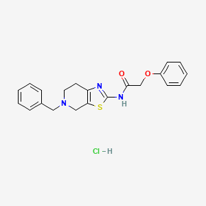 molecular formula C21H22ClN3O2S B2944958 N-(5-benzyl-4,5,6,7-tetrahydrothiazolo[5,4-c]pyridin-2-yl)-2-phenoxyacetamide hydrochloride CAS No. 1189418-50-5