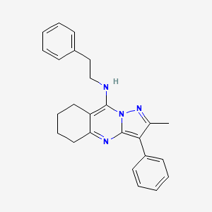 molecular formula C25H26N4 B2944966 2-methyl-3-phenyl-N-(2-phenylethyl)-5,6,7,8-tetrahydropyrazolo[5,1-b]quinazolin-9-amine CAS No. 899389-17-4