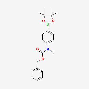 molecular formula C21H26BNO4 B2944971 4-(N-Cbz-N-甲基氨基)苯硼酸，pinacol 酯 CAS No. 2096334-55-1