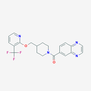 Quinoxalin-6-yl-[4-[[3-(trifluoromethyl)pyridin-2-yl]oxymethyl]piperidin-1-yl]methanone