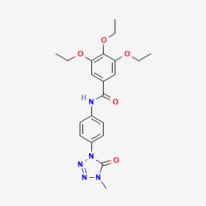 molecular formula C21H25N5O5 B2944983 3,4,5-triethoxy-N-(4-(4-methyl-5-oxo-4,5-dihydro-1H-tetrazol-1-yl)phenyl)benzamide CAS No. 1396814-52-0