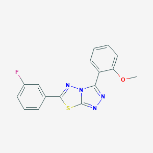 molecular formula C16H11FN4OS B294499 6-(3-Fluorophenyl)-3-(2-methoxyphenyl)[1,2,4]triazolo[3,4-b][1,3,4]thiadiazole 