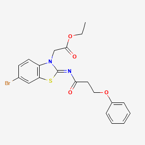 (Z)-ethyl 2-(6-bromo-2-((3-phenoxypropanoyl)imino)benzo[d]thiazol-3(2H)-yl)acetate