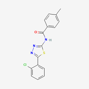 molecular formula C16H12ClN3OS B2944999 N-[5-(2-chlorophenyl)-1,3,4-thiadiazol-2-yl]-4-methylbenzamide CAS No. 392241-75-7