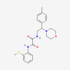 molecular formula C22H27N3O3S B2945000 N1-(2-(甲硫基)苯基)-N2-(2-吗啉-2-(对甲苯基)乙基)草酰胺 CAS No. 942012-26-2
