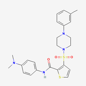 molecular formula C24H28N4O3S2 B2945004 N-[4-(dimethylamino)phenyl]-3-{[4-(3-methylphenyl)piperazin-1-yl]sulfonyl}thiophene-2-carboxamide CAS No. 1206990-39-7