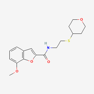 7-methoxy-N-(2-((tetrahydro-2H-pyran-4-yl)thio)ethyl)benzofuran-2-carboxamide