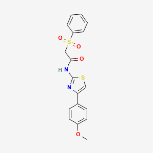 2-(benzenesulfonyl)-N-[4-(4-methoxyphenyl)-1,3-thiazol-2-yl]acetamide
