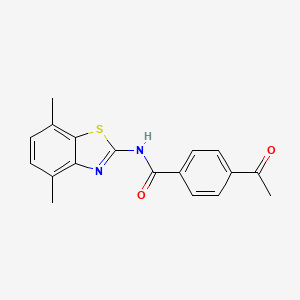 4-acetyl-N-(4,7-dimethyl-1,3-benzothiazol-2-yl)benzamide