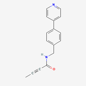 molecular formula C16H14N2O B2945019 N-{[4-(pyridin-4-yl)phenyl]methyl}but-2-ynamide CAS No. 2094157-25-0