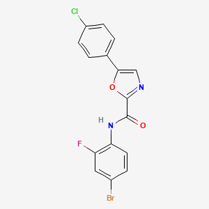 molecular formula C16H9BrClFN2O2 B2945024 N-(4-bromo-2-fluorophenyl)-5-(4-chlorophenyl)oxazole-2-carboxamide CAS No. 955703-96-5