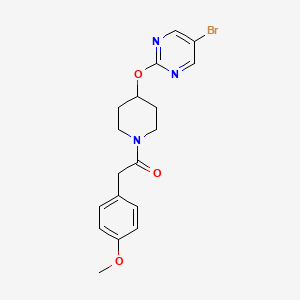 molecular formula C18H20BrN3O3 B2945027 1-[4-(5-Bromopyrimidin-2-yl)oxypiperidin-1-yl]-2-(4-methoxyphenyl)ethanone CAS No. 2380181-16-6