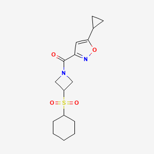 (3-(Cyclohexylsulfonyl)azetidin-1-yl)(5-cyclopropylisoxazol-3-yl)methanone