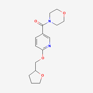 molecular formula C15H20N2O4 B2945030 Morpholino(6-((tetrahydrofuran-2-yl)methoxy)pyridin-3-yl)methanone CAS No. 2034388-27-5