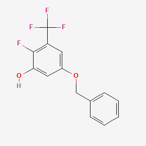 molecular formula C14H10F4O2 B2945042 5-(Benzyloxy)-2-fluoro-3-(trifluoromethyl)phenol CAS No. 1881295-25-5