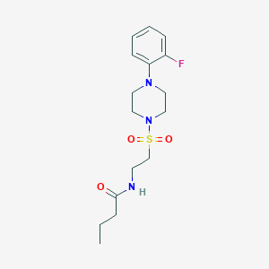 molecular formula C16H24FN3O3S B2945052 N-(2-((4-(2-氟苯基)哌嗪-1-基)磺酰基)乙基)丁酰胺 CAS No. 897613-31-9