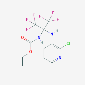 molecular formula C11H10ClF6N3O2 B2945054 N-[1-[(2-氯-3-吡啶基)氨基]-2,2,2-三氟-1-(三氟甲基)乙基]氨基甲酸乙酯 CAS No. 340033-55-8