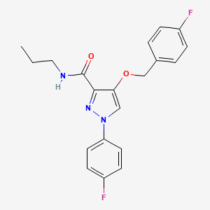 molecular formula C20H19F2N3O2 B2945055 4-((4-氟苄基)氧基)-1-(4-氟苯基)-N-丙基-1H-吡唑-3-甲酰胺 CAS No. 1171548-97-2