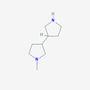 molecular formula C9H18N2 B2945056 1-Methyl-3-pyrrolidin-3-ylpyrrolidine CAS No. 1339075-94-3
