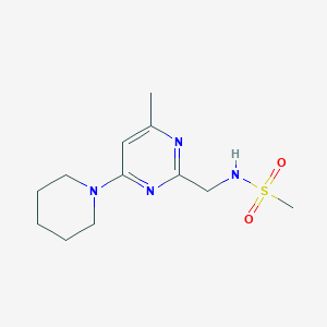 molecular formula C12H20N4O2S B2945059 N-((4-methyl-6-(piperidin-1-yl)pyrimidin-2-yl)methyl)methanesulfonamide CAS No. 1797804-55-7