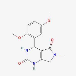 molecular formula C15H17N3O4 B2945062 4-(2,5-dimethoxyphenyl)-6-methyl-3,4,6,7-tetrahydro-1H-pyrrolo[3,4-d]pyrimidine-2,5-dione CAS No. 878123-76-3