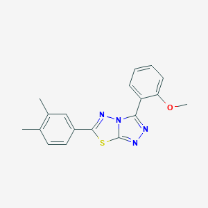 molecular formula C18H16N4OS B294507 2-[6-(3,4-Dimethylphenyl)[1,2,4]triazolo[3,4-b][1,3,4]thiadiazol-3-yl]phenyl methyl ether 