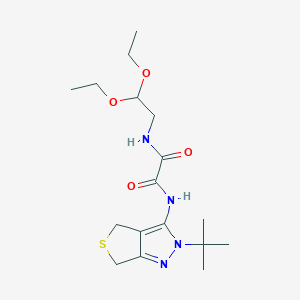 molecular formula C17H28N4O4S B2945070 N'-(2-tert-butyl-4,6-dihydrothieno[3,4-c]pyrazol-3-yl)-N-(2,2-diethoxyethyl)oxamide CAS No. 899994-01-5