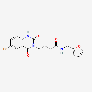 molecular formula C17H16BrN3O4 B2945071 4-(6-溴-2,4-二氧代-1H-喹唑啉-3-基)-N-(呋喃-2-基甲基)丁酰胺 CAS No. 892284-65-0