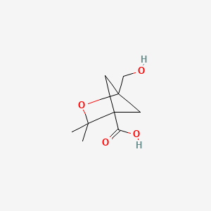 molecular formula C9H14O4 B2945076 1-(Hydroxymethyl)-3,3-dimethyl-2-oxabicyclo[2.1.1]hexane-4-carboxylic acid CAS No. 2230800-18-5
