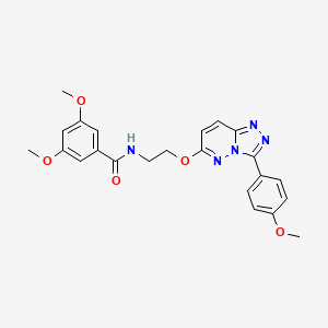 molecular formula C23H23N5O5 B2945081 3,5-dimethoxy-N-(2-((3-(4-methoxyphenyl)-[1,2,4]triazolo[4,3-b]pyridazin-6-yl)oxy)ethyl)benzamide CAS No. 1021030-90-9